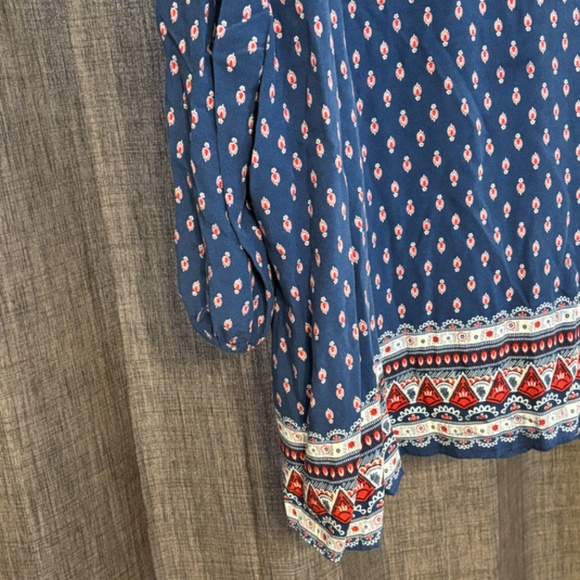 Laura Scott Women's Top Blue Red SZ 3X Boho - Picture 7 of 11